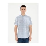 Pierre Cardin 50288566-VR032 Koyu Mavi Kısa Kollu Erkek Gömlek