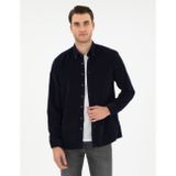 Pierre Cardin 50292347-VR033 Lacivert Regular Fit Uzun Kollu Erkek Gömlek