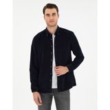 Pierre Cardin 50292347-VR033 Lacivert Regular Fit Uzun Kollu Erkek Gömlek