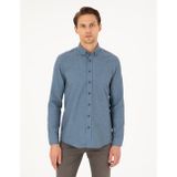 Pierre Cardin 50293756-VR036 Mavi Slim Fit Uzun Kollu Erkek Gömlek