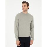 Pierre Cardin 50296564-VR091 Açık Gri Melanj Erkek Kazak