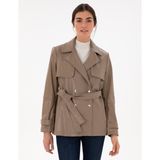 Pierre Cardin 50297363-VR052 Vizon Regular Fit Deri Kadın Mont