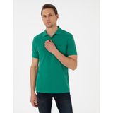 Pierre Cardin 50306448-VR054 Pamuk Polo Yaka Basic Yeşil Slim Fit Erkek T-shirt