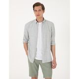 Pierre Cardin 50307101-VR054 Yeşil Slim Fit Uzun Kollu Erkek Gömlek