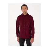 Pierre Cardin 50310139-VR177 Bordo Regular Fit Uzun Kollu Erkek Gömlek