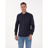 Pierre Cardin 50311487-VR033 Lacivert Regular Fit Uzun Kollu Erkek Gömlek