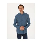 Pierre Cardin 50311562-VR036 Mavi Slim Fit Uzun Kollu Erkek Gömlek