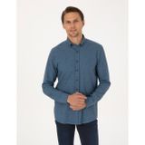 Pierre Cardin 50311562-VR036 Mavi Slim Fit Uzun Kollu Erkek Gömlek