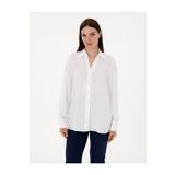 Pierre Cardin 50311566-VR013 Beyaz Comfort Fit Uzun Kollu Kadın Gömlek