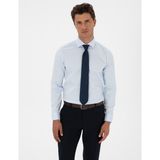 Pierre Cardin 50312330-VR003 Açık Mavi Armürlü Slim Fit Erkek Gömlek