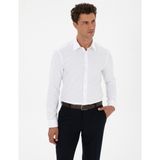 Pierre Cardin 50312330-VR013 Beyaz Armürlü Slim Fit Erkek Gömlek