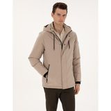 Pierre Cardin 50313983-VR011 Bej Kapüşonlu Erkek Mont