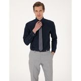 Pierre Cardin 50316734-VR033 Lacivert Slim Fit Uzun Kollu Basic Erkek Gömlek