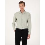Pierre Cardin 50316734-VR054 Yeşil Slim Fit Uzun Kollu Basic Erkek Gömlek