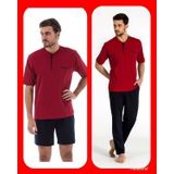 Pierre Cardin 5370 Erkek 3'lü Bordo Pijama Takımı
