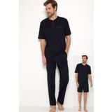 Pierre Cardin 5370 Erkek 3'lü Pijama Takımı-lacivert