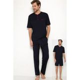 Pierre Cardin 5370 Lacivert 3 Lü Pijama Şort Damat Pijama Takım - XL