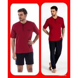 Pierre Cardin 5370 Pijama Şort 3 Lü Damat Çeyiz Seti - Lacivert
