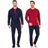 Pierre Cardin 5605 3'lü Röpteşambır Pijama Seti - Lacivert