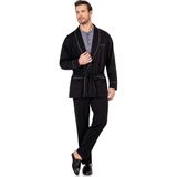 Pierre Cardin 5605 Erkek Çeyizlik 3'lü Rob Pijama Takım-Siyah - XL