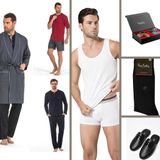 Pierre cardin 5Li Çeyiz Paketi Robdöşambr Atlet Boxer Takım Çorap Ve 2 Li Kemer Cüzdan Set Lacivert