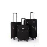 Pierre Cardin 6000 3'lü Set Siyah Ultra Light Hafif Lüx Kumaş Tekerlekli Valiz