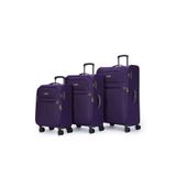 Pierre Cardin 6000 3'lü Set Ultra Light Hafif Lüx Kumaş Tekerlekli Valiz - Mor