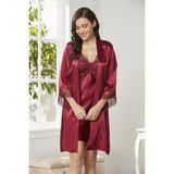 Pierre Cardin 6040 Bordo 6'lı Kısa Gecelik Sabahlık Çeyiz Set