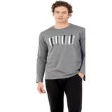 Pierre Cardin 6071 Erkek Gri Uzun Kollu Yuvarlak Yakalı Pijama Takım