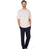 Pierre Cardin 6086 Erkek Kısa Kollu Bisiklet Yaka Oversize Pijama Takım-Beyaz