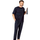 Pierre Cardin 6086 Erkek Kısa Kollu Bisiklet Yaka Oversize Pijama Takım-Lacivert - XL