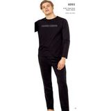 Pierre Cardin 6093 Erkek Uzun Kollu Bisiklet Yaka Pijama Takımı-Siyah - XL