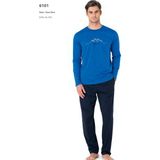 Pierre Cardin 6101 Erkek Uzun Kollu Bisiklet Yaka Pijama Takımı-Saks - XL