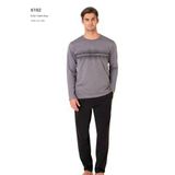 PIERRE CARDIN 6102 Erkek Uzun Kollu Bisiklet Yaka Pijama Takımı-Gri-GRİ MELANJ-S