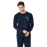 PIERRE CARDIN 6103 Erkek Uzun Kollu Bisiklet Yaka Pijama Takımı-Lacivert-LACİVERT-L