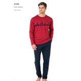 Pierre Cardin 6104 Erkek Uzun Kollu Bisiklet Yaka Pijama Takımı-Bordo - XL
