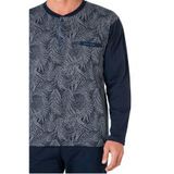 PIERRE CARDIN 6111 Erkek Lacivert Uzun Kollu Yakası Düğmeli Pijama Takım-LACİVERT-M