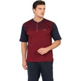 Pierre Cardin 6133 Erkek Kısa Kollu Yakası Düğmeli 3'lü Jakarlı Pijama Takımı-Bordo - 2XL