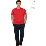Pierre Cardin 6135 Erkek Kısa Kollu Bisiklet Yaka Pijama Takımı-Kırmızı