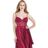 Pierre Cardin 627 Bordo Saten Dantelli Gecelik