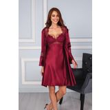 Pierre Cardin 6325 Bordo 6'lı Kaplı Gecelik Sabahlık Set