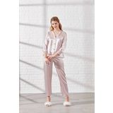 Pierre Cardin 6625 Pudra Kısa Gecelikli 6'lı ipek Set