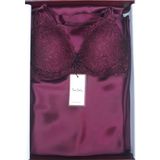 Pierre Cardin 6955 Bordo 6'lı Saten Gecelik Sabahlık Çeyiz Seti