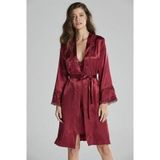 Pierre Cardin 6965 Bordo Altılı Saten Gecelik Sabahlık Takımı