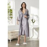 Pierre Cardin 6'lı Kaplı Gecelik Sabahlık Set 6425 Royal Renk - Ekru