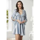 Pierre Cardin 6'lı Kaplı Midi Gecelik Sabahlık Set 6625 Mist