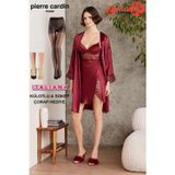 Pierre Cardin 6'lı Saten Gecelik Sabahlık Pijama Takım Şort Takım Gelin Çeyiz Seti 2X Çorap Hediyeli