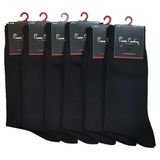 Pierre Cardin 6'lı Siyah Erkek Pamuk Çorap %80 Pamuk Elastan Nefes Alabilir Yapı - 40 - 44