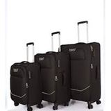 Pierre Cardin 7050 Siyah Kumaş 3'lü Set Ultra Light Hafif Lüx Tekerlekli Valiz