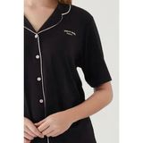 Pierre Cardin 7715 Kadın Kısa Kollu Gömlek Pijama Takımı-Siyah
